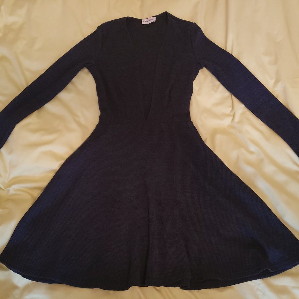 Deep V-neck skater dress